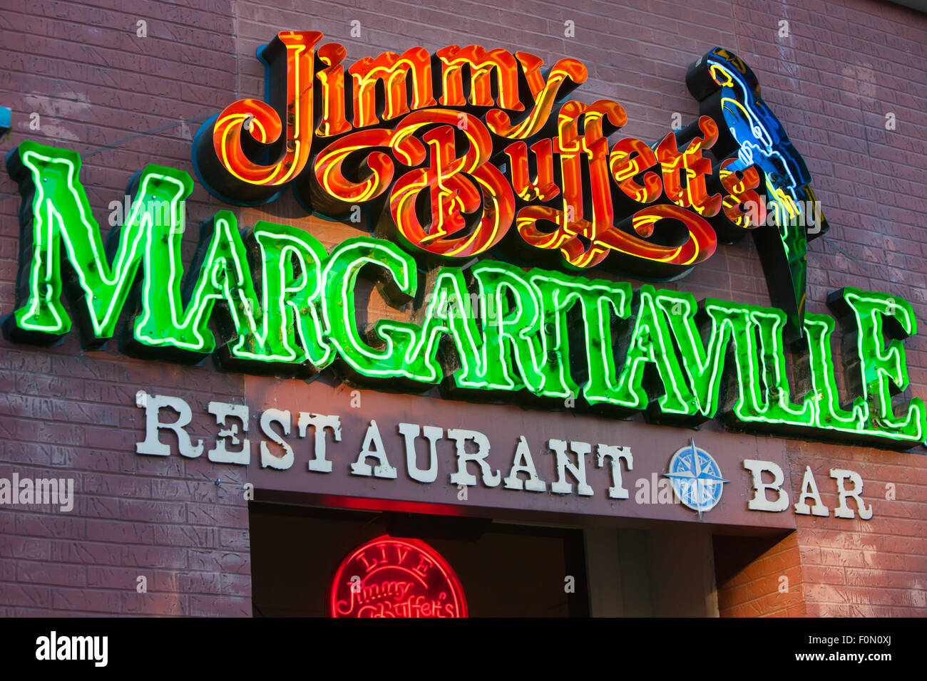 Jimmy Buffett il Margaritaville Ristorante a Nashville, nel Tennessee. Foto Stock