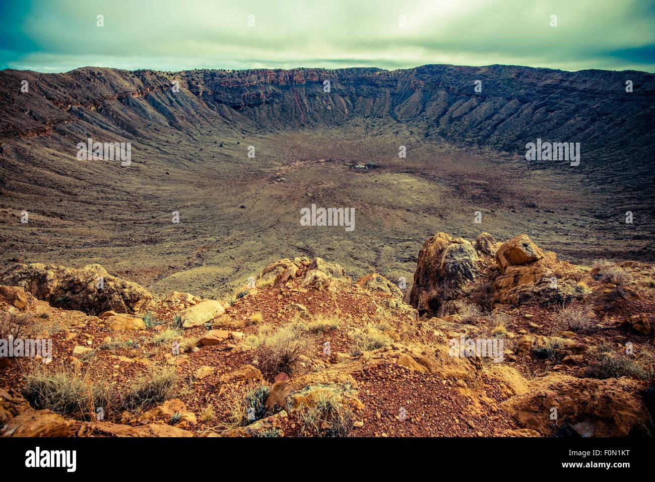 Meteor Crater in Arizona. Meteorite cratere da impatto situato a est di Flagstaff, Stati Uniti. Foto Stock
