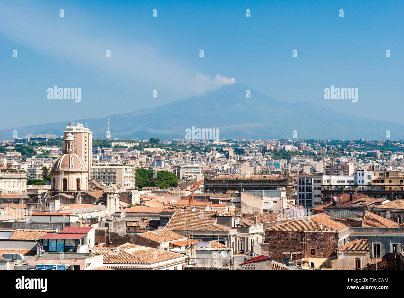 Vista aerea del centro della città di Catania Foto Stock