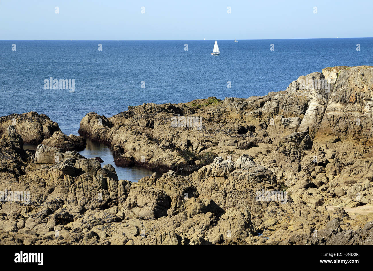 Baie du tigna, Boulevard des Korrigans, Le Pouliguen, Loire Atlantique, Francia, Europa Foto Stock