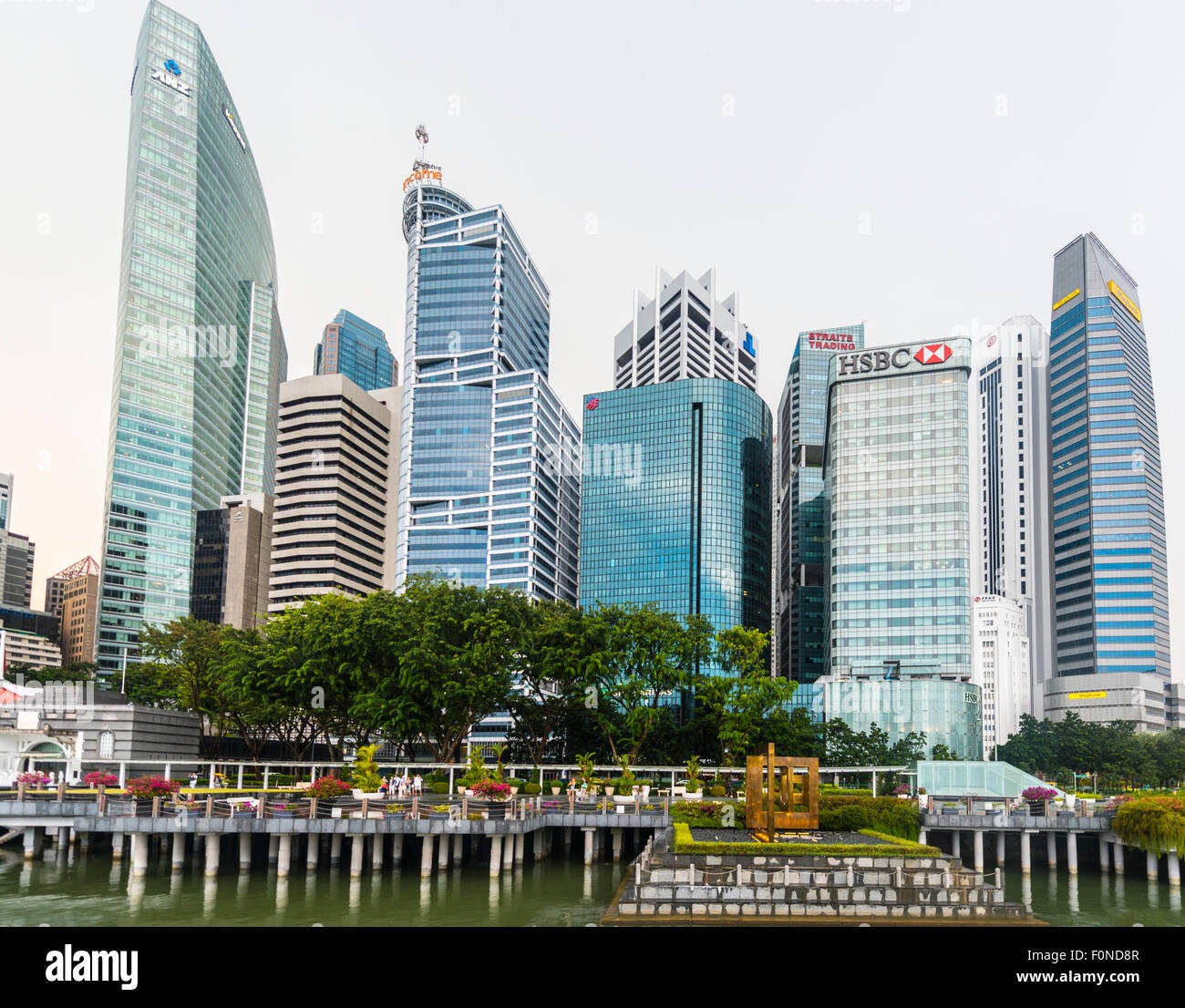 Grattacieli, centro finanziario, il quartiere della finanza, Singapore Foto Stock