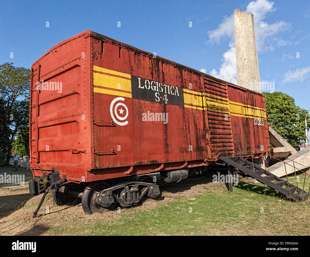 Uno dei camion blindati deragliato da Che Guevara e i suoi rivoluzionari che ha portato alla vittoria della Rivoluzione. Foto Stock