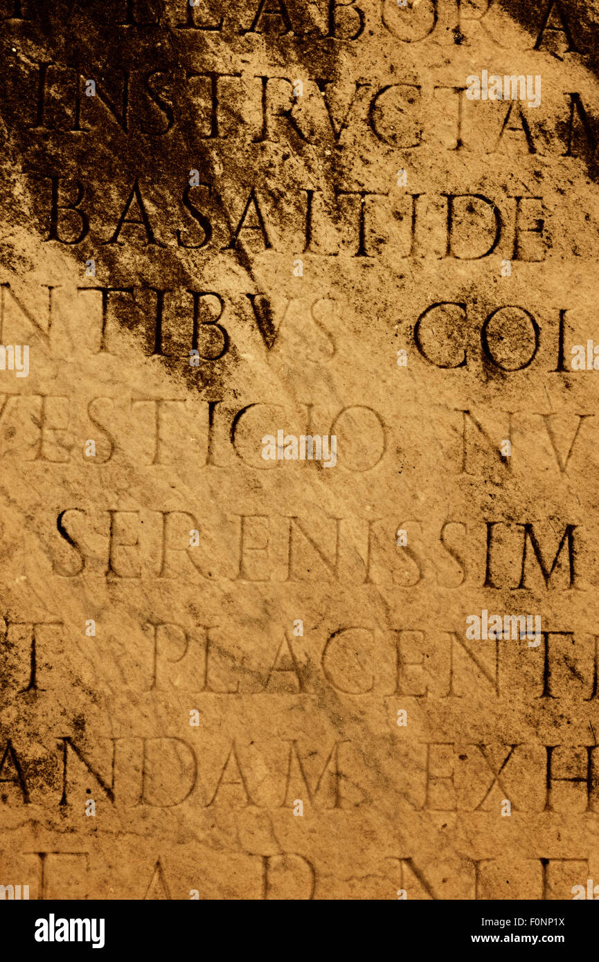 Lettere romane texture Foto Stock