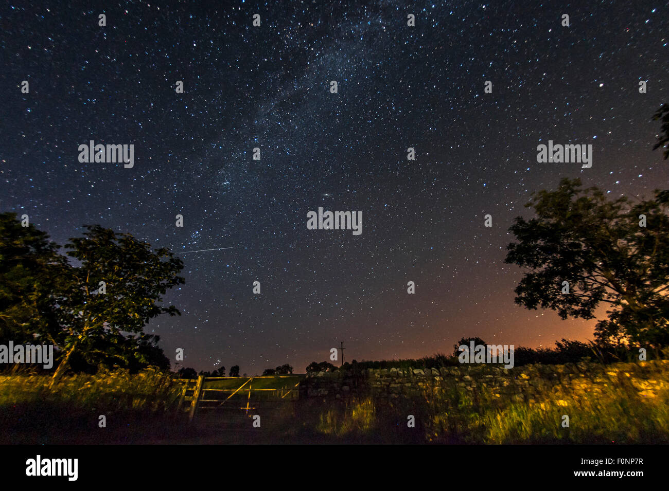 Via Lattea nella campagna di Northumberland, Inghilterra, Gran Bretagna, Regno Unito Foto Stock