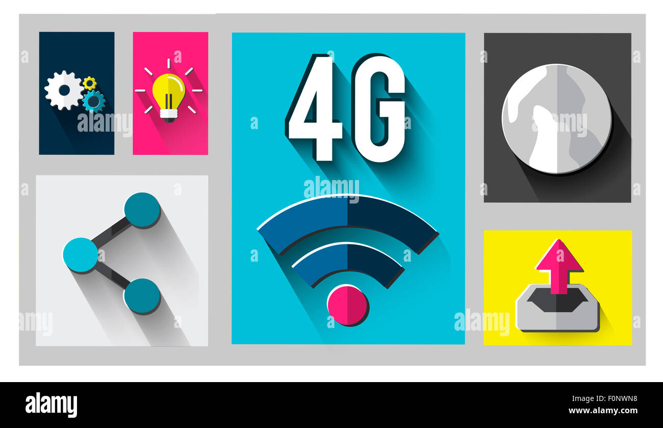 4G tecnologia Internet Connessione di comunicazione Concept Foto Stock