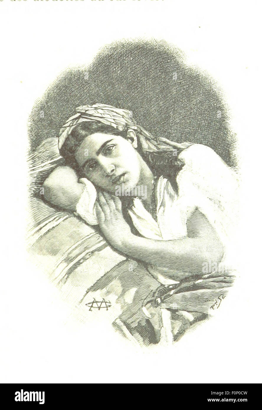 Questa immagine, tratta dalla pagina 325 di "A travers le Maroc", mostra uno schizzo dell'artista che cattura una scena in Marocco. Il libro è una raccolta di note e schizzi dell'artista, che documentano le loro osservazioni ed esperienze durante i loro viaggi attraverso il Marocco. Lo schizzo riflette la cultura e il paesaggio unici della regione. Foto Stock