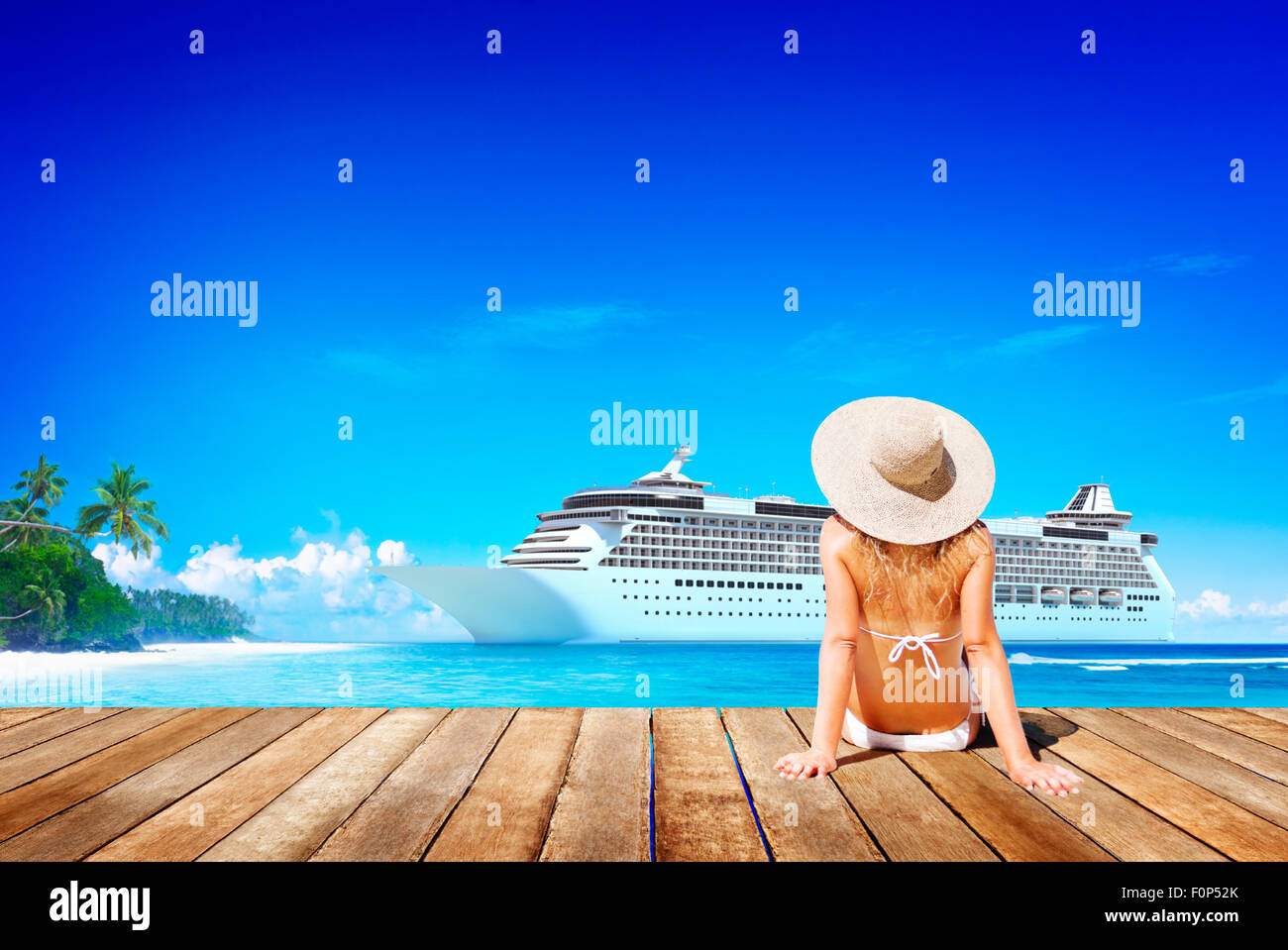 Donna Summer Beach Sole Concetto di vacanza Foto Stock