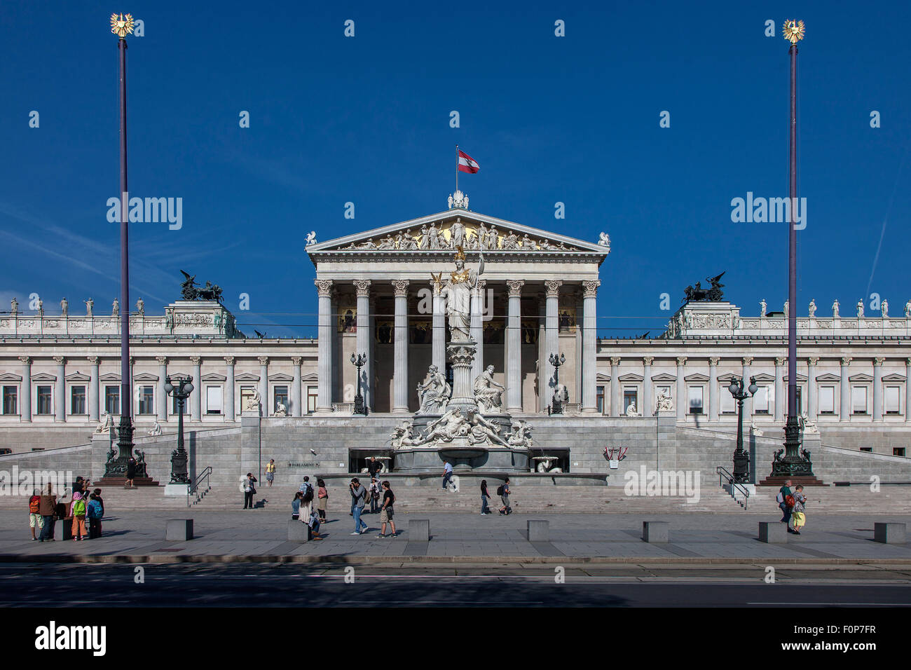 Il palazzo del parlamento di Vienna in Austria, Europa Foto Stock