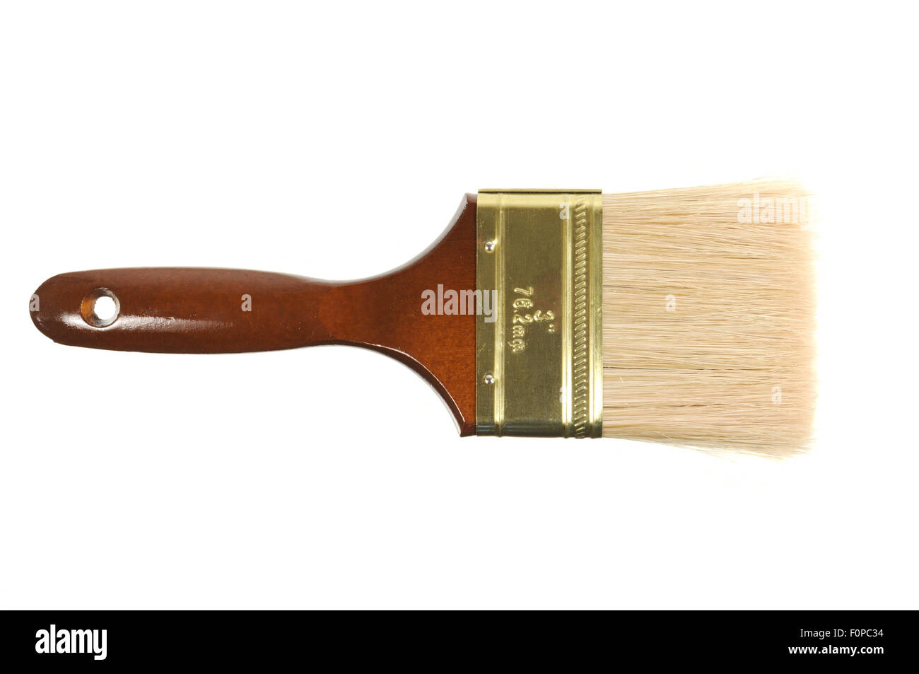 Nuovo di zecca spazzola di vernice isolati su sfondo bianco Foto Stock