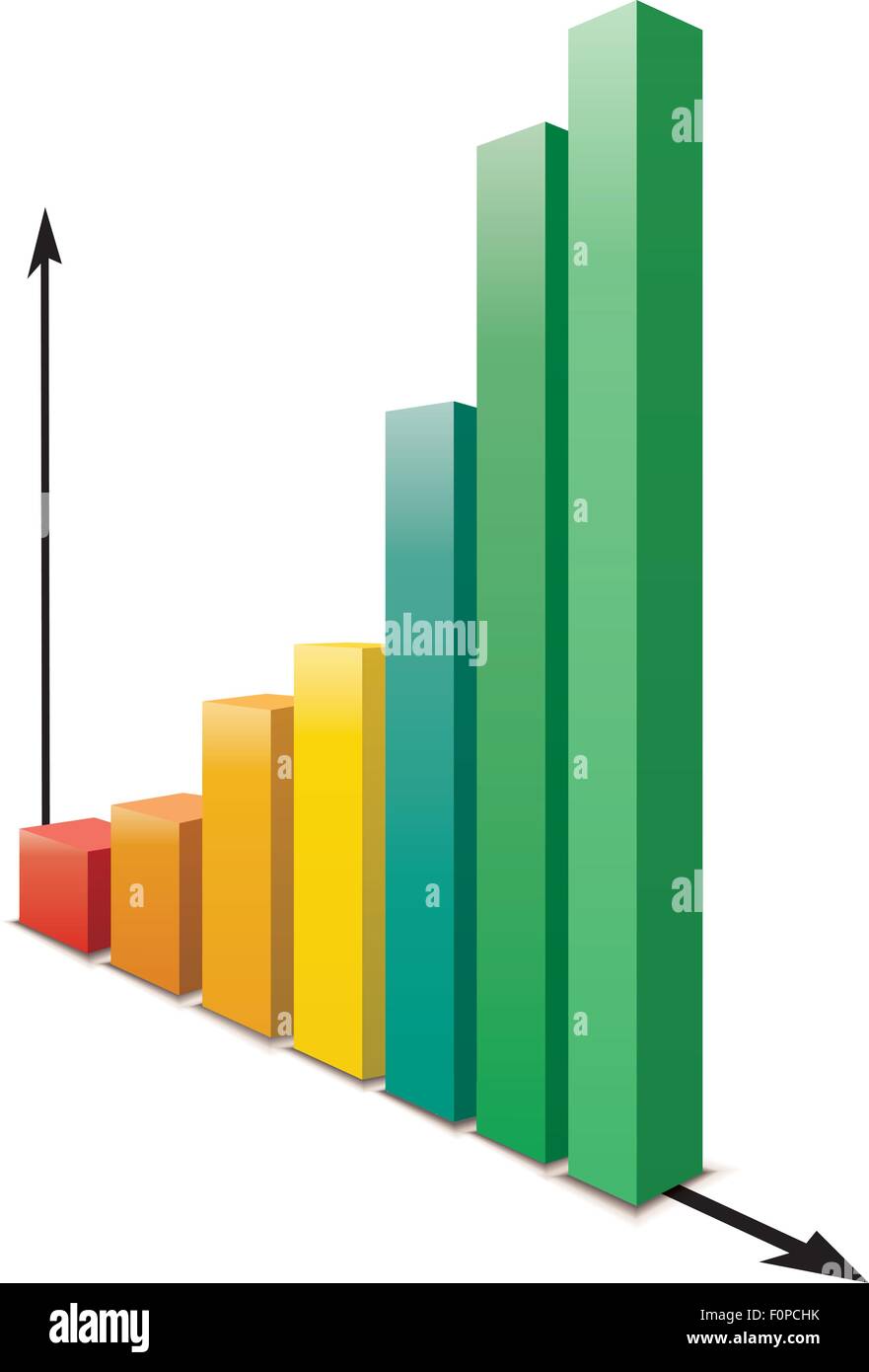 Lucida grafico crescente isolato su bianco Illustrazione Vettoriale