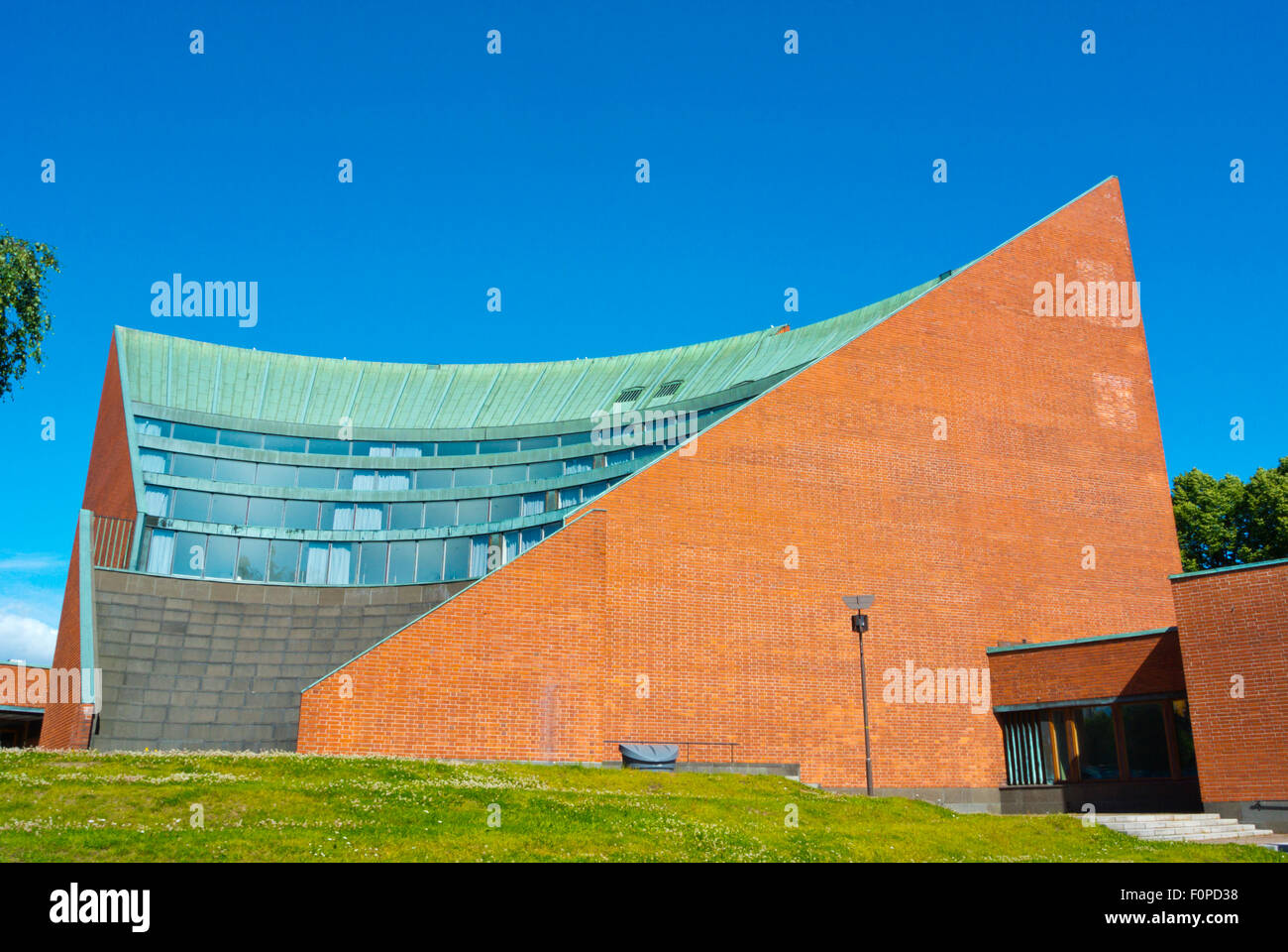 Auditorium, progettato da Alvar Aalto, Università di Tecnologia di Helsinki (TKK), parte di Aalto University di Otaniemi a Espoo, Finlandia Foto Stock