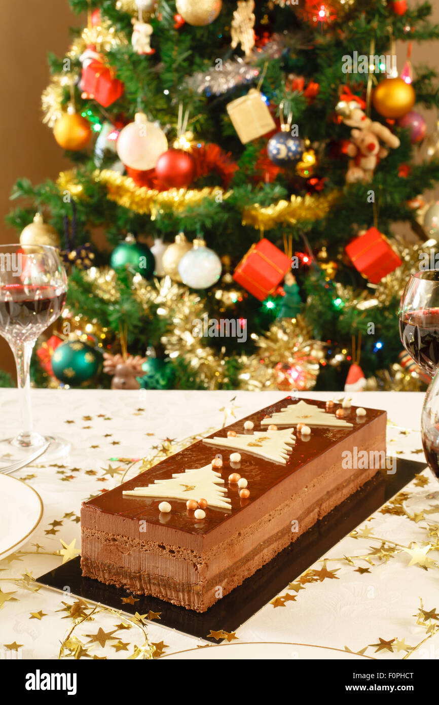 Natale tavolo da pranzo in una casa inglese Foto Stock
