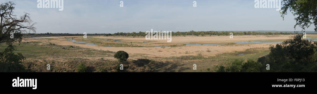Vista panoramica dal resto Letaba Camp, Krueger National Park, Sud Africa Foto Stock