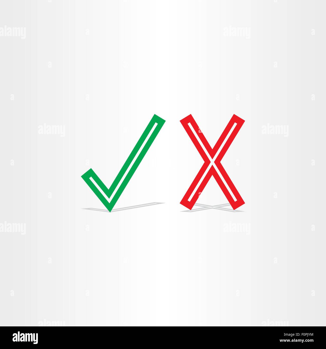 Segno di spunta sì e nessun simbolo di elemento di design segno Illustrazione Vettoriale