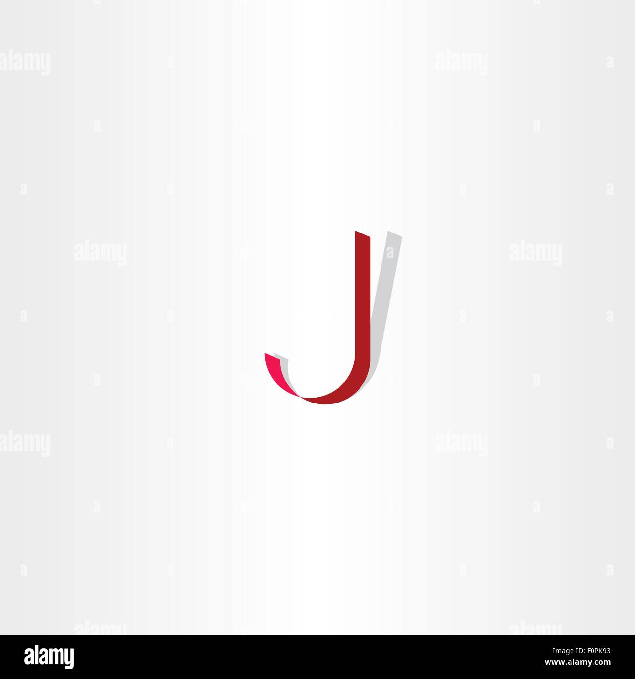 Red Letter j icona logo segno di design Illustrazione Vettoriale
