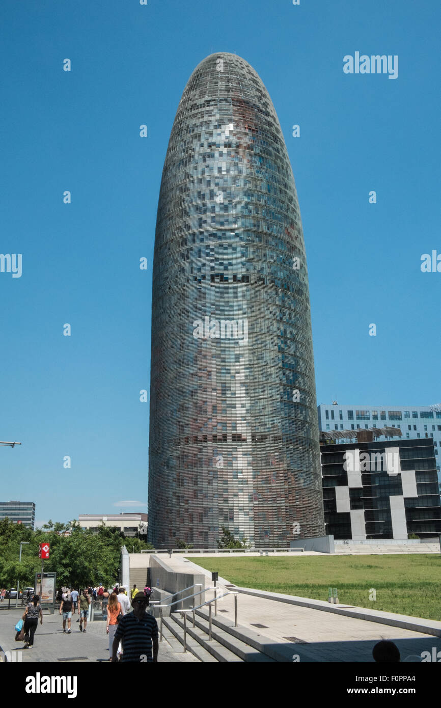 La Torre Agbar,Barcellona,Cataluña,Spagna. Foto Stock