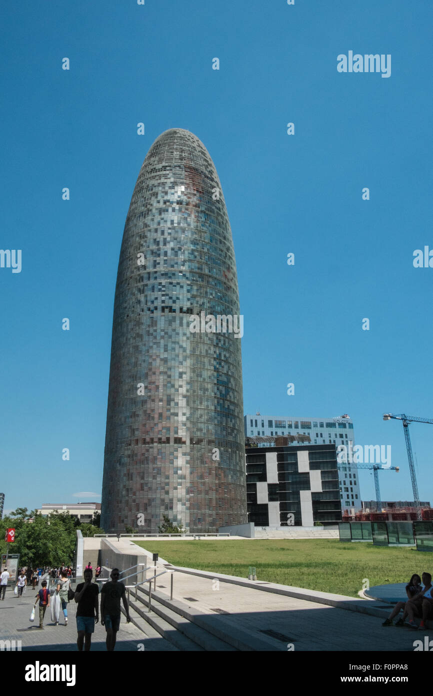 La Torre Agbar,Barcellona,Cataluña,Spagna. Foto Stock