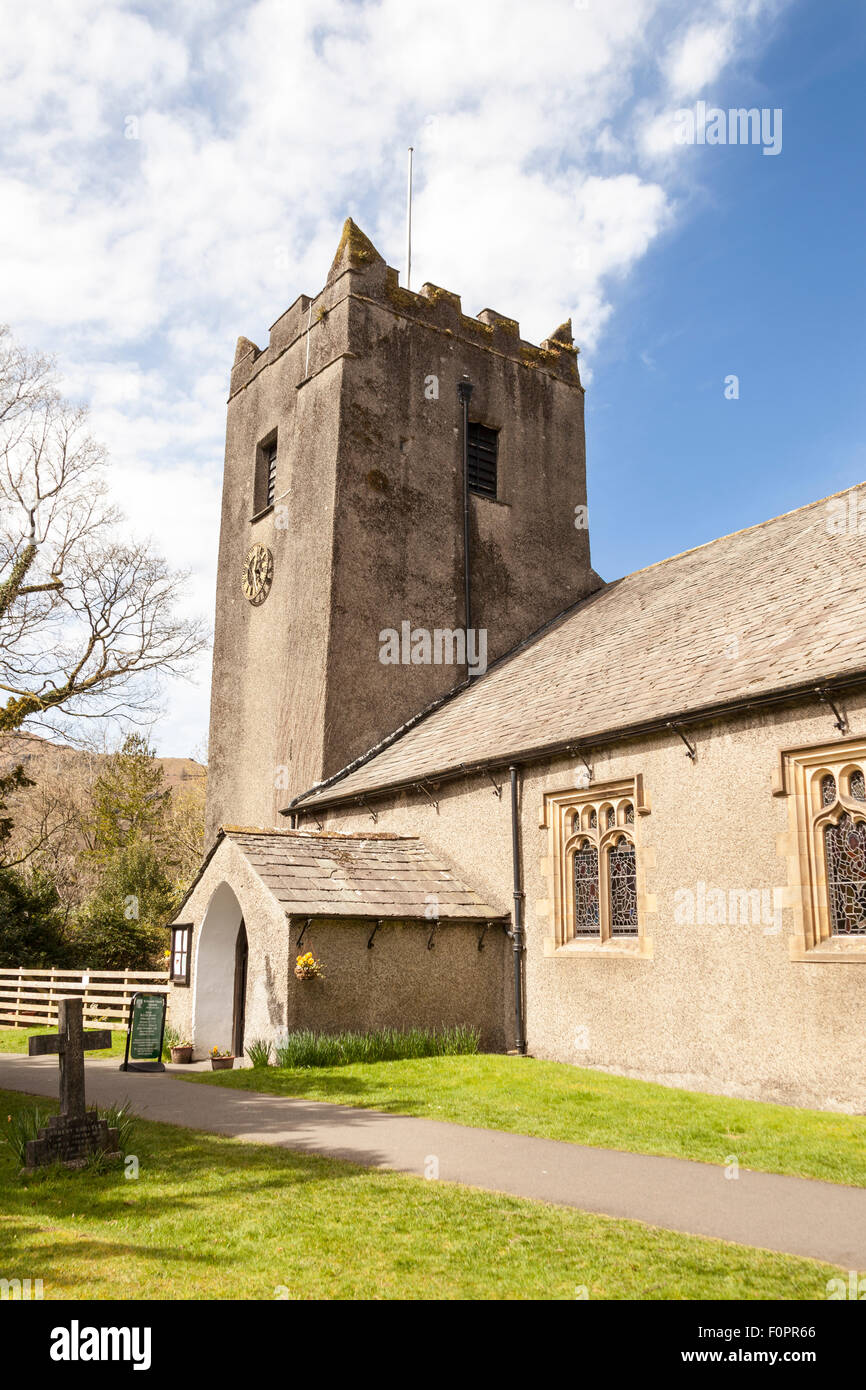 Saint Oswald è la chiesa, Grasmere, Lake District, Cumbria, Inghilterra Foto Stock