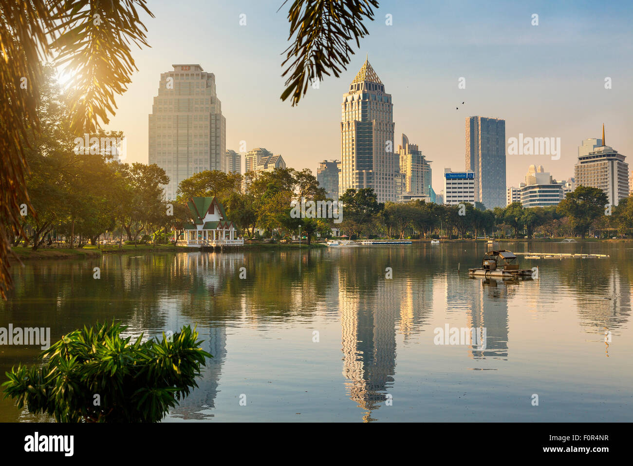 Thailandia, Bangkok, sunrise sul Parco Lumpini Foto Stock