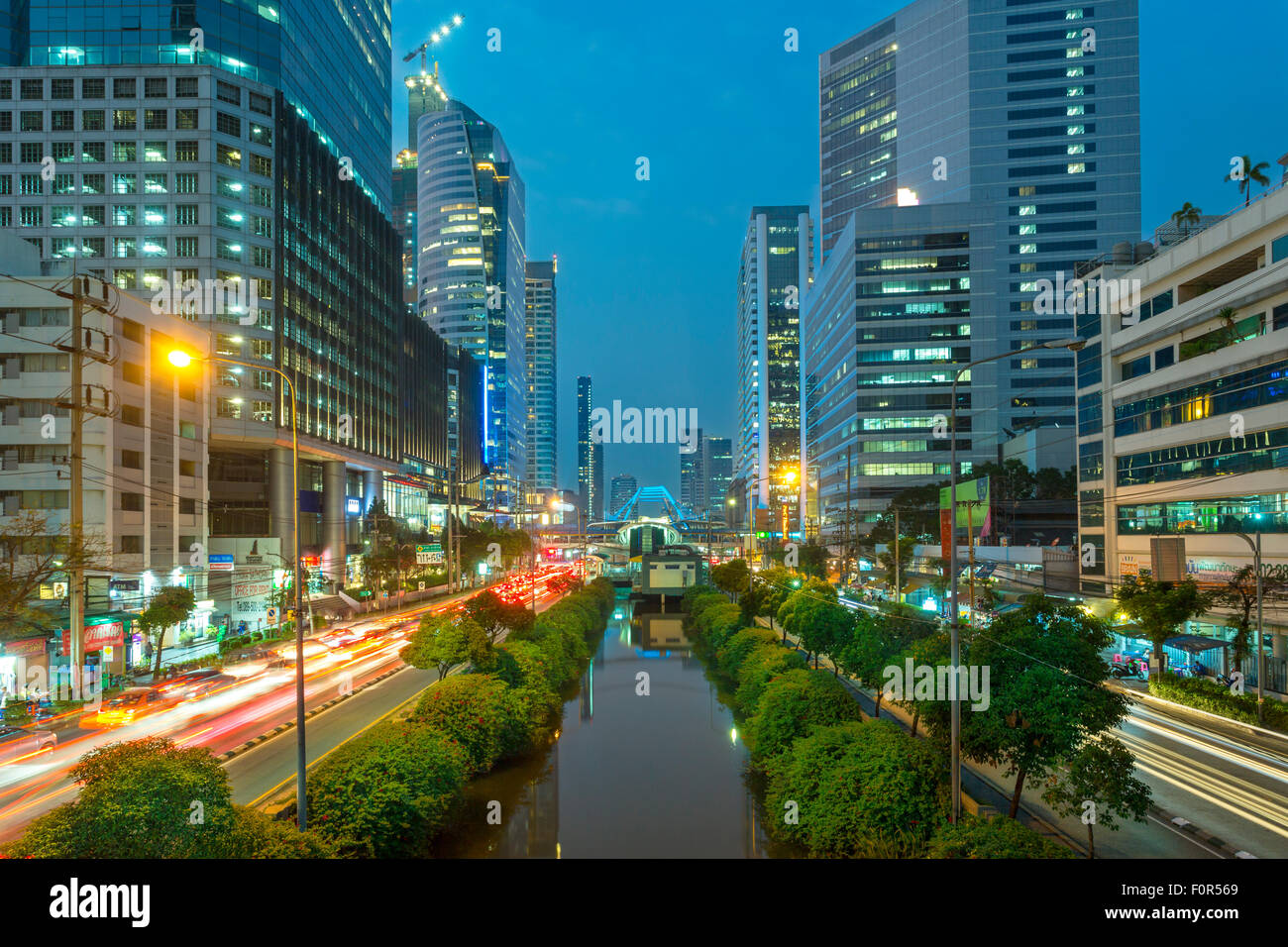Bangkok, Thailandia, il traffico nel centro cittadino Foto Stock