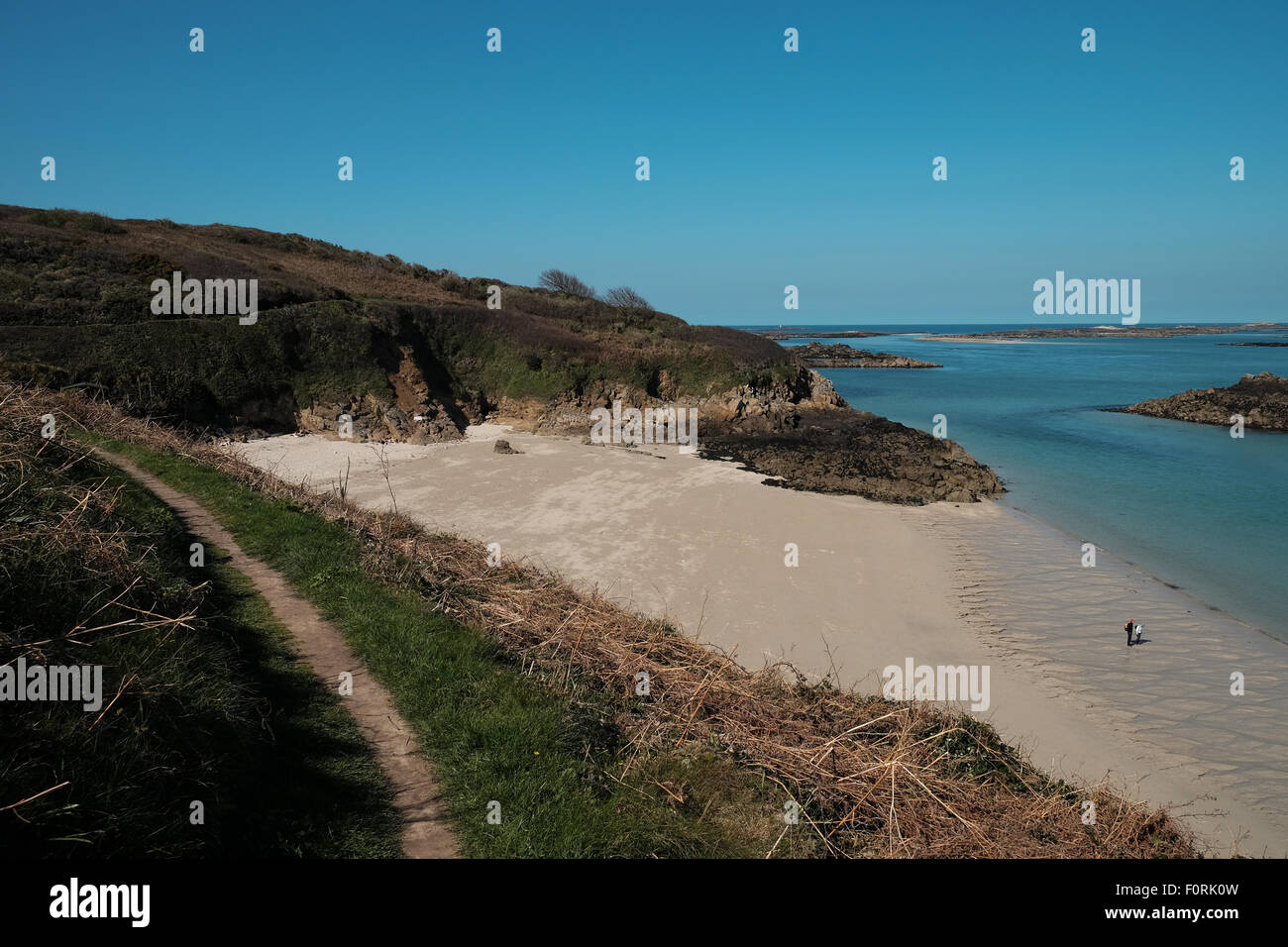Herm Island si trova a poca distanza dalla costa di Guernsey Foto Stock
