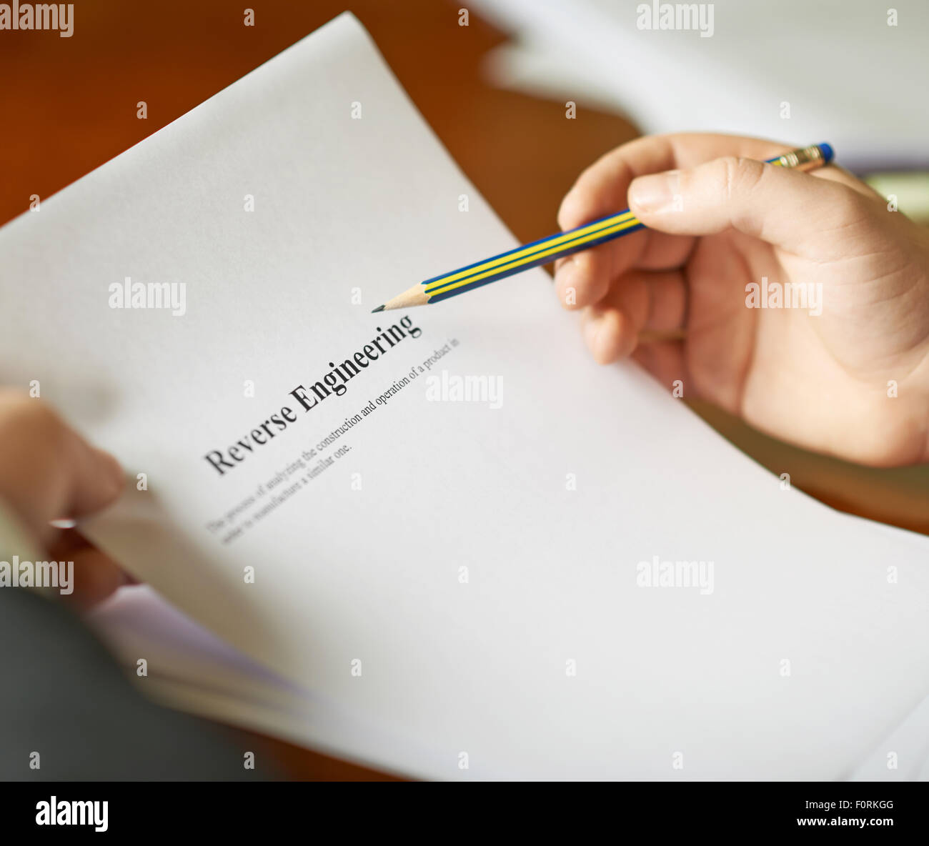 Reverse Engineering composizione definizione Foto Stock