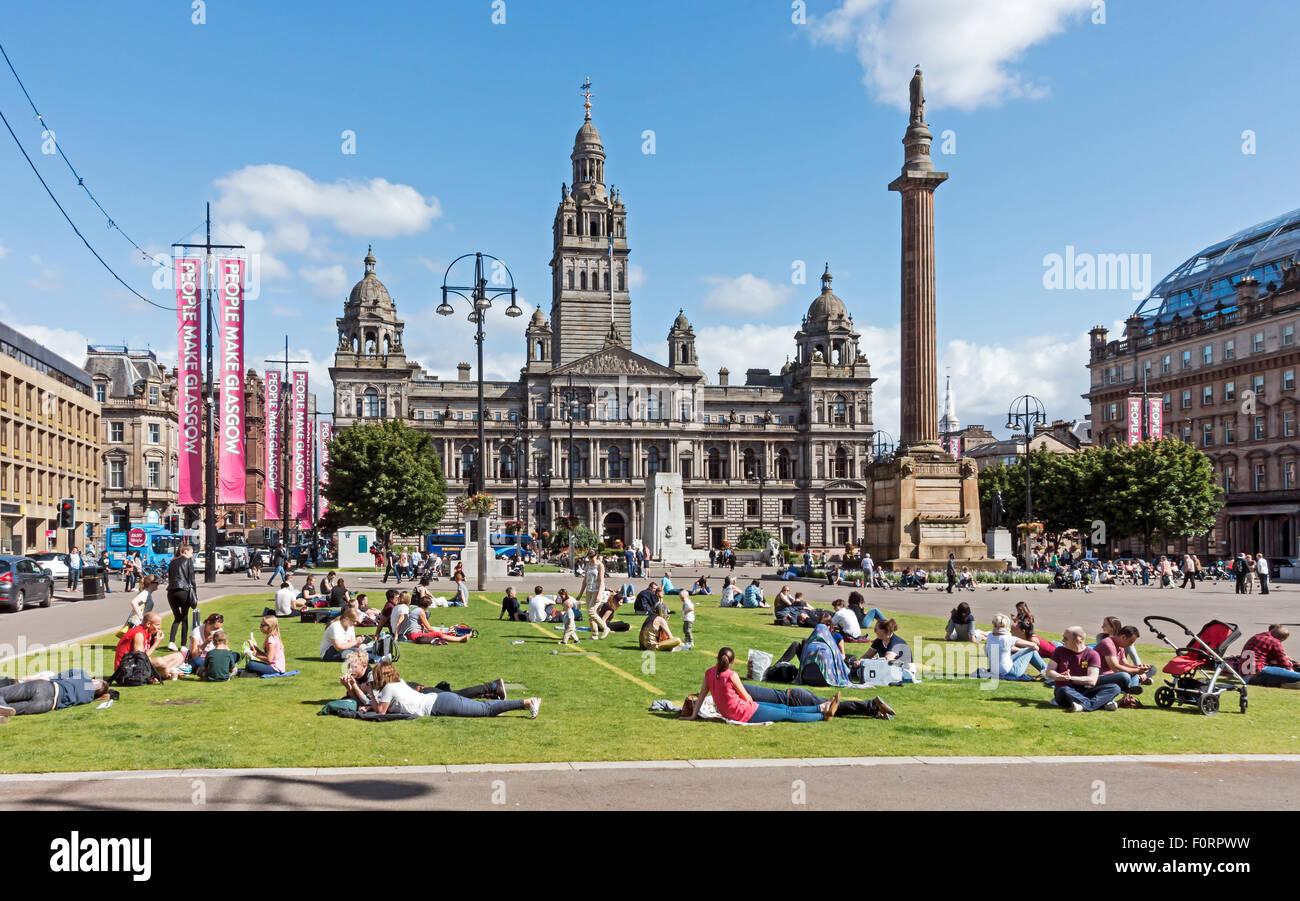 George Square a Glasgow Scozia Scotland Foto Stock