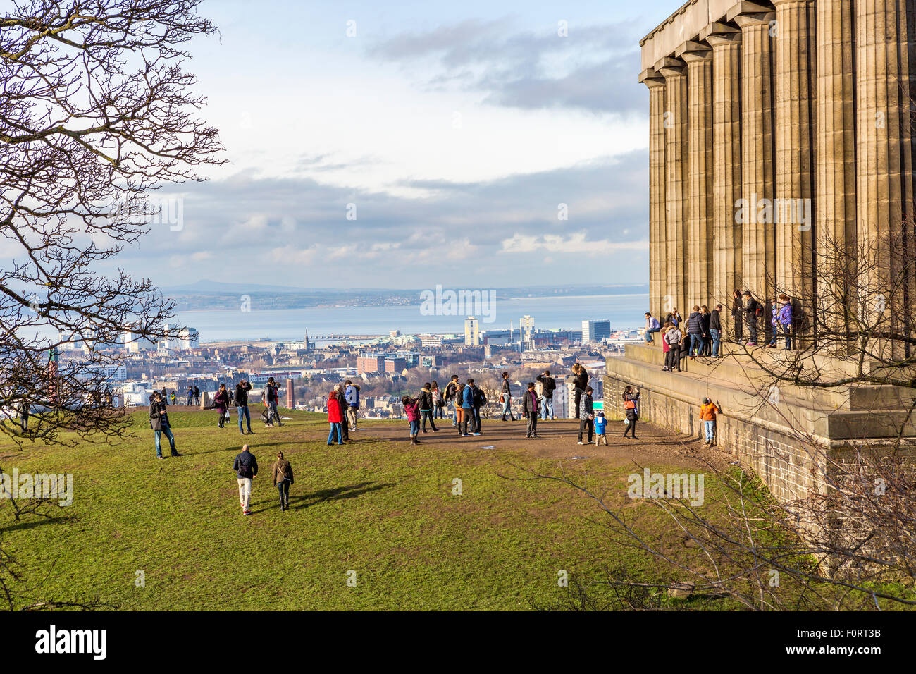 Monumento nazionale su Calton Hill, Edimburgo, città di Edimburgo, Scozia, Regno Unito, Europa. Foto Stock