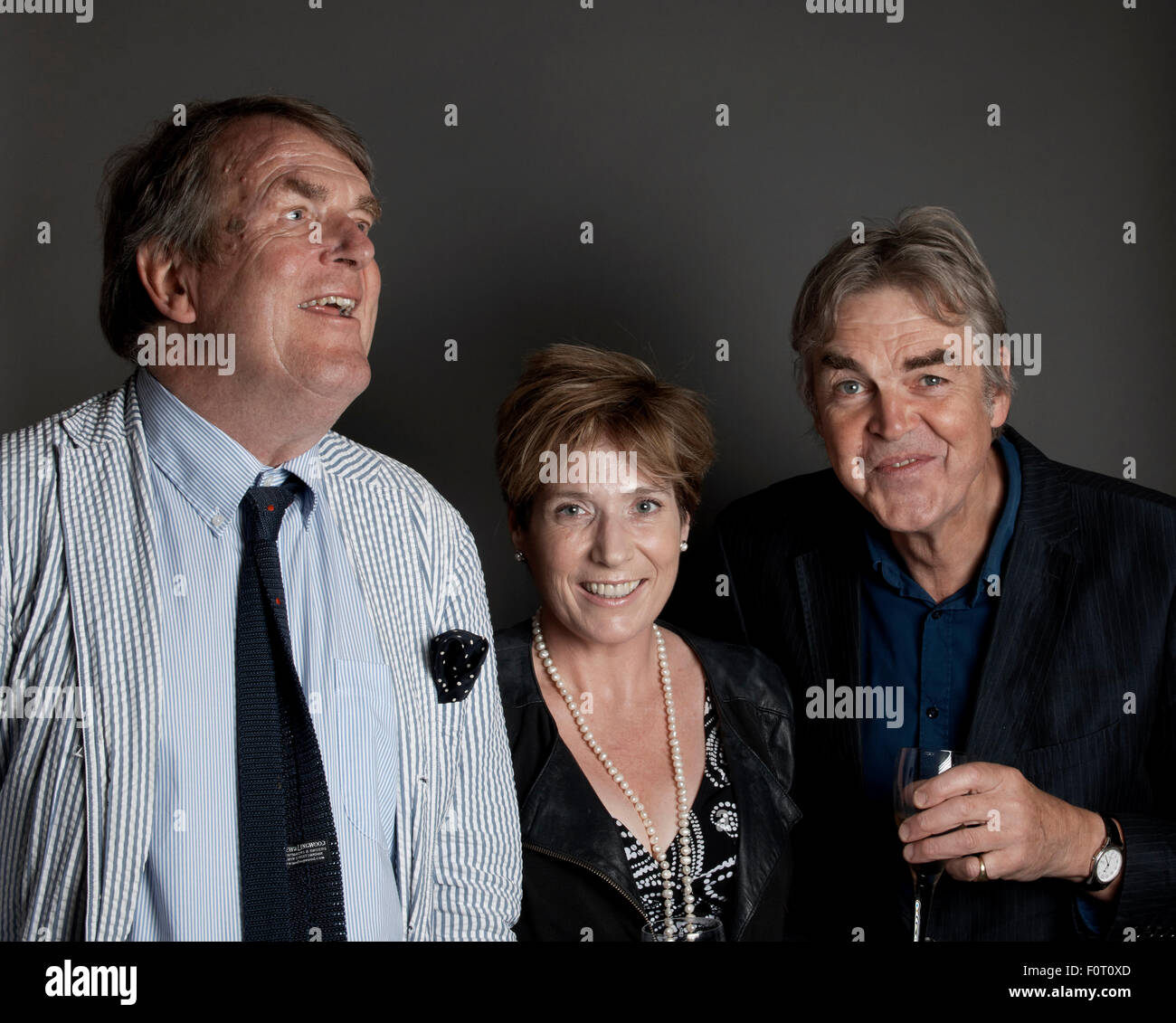 Jeremy Lewis, Georgina Godwin & Mark Ellen al oldie pranzo letterario 18/8/15 Foto Stock