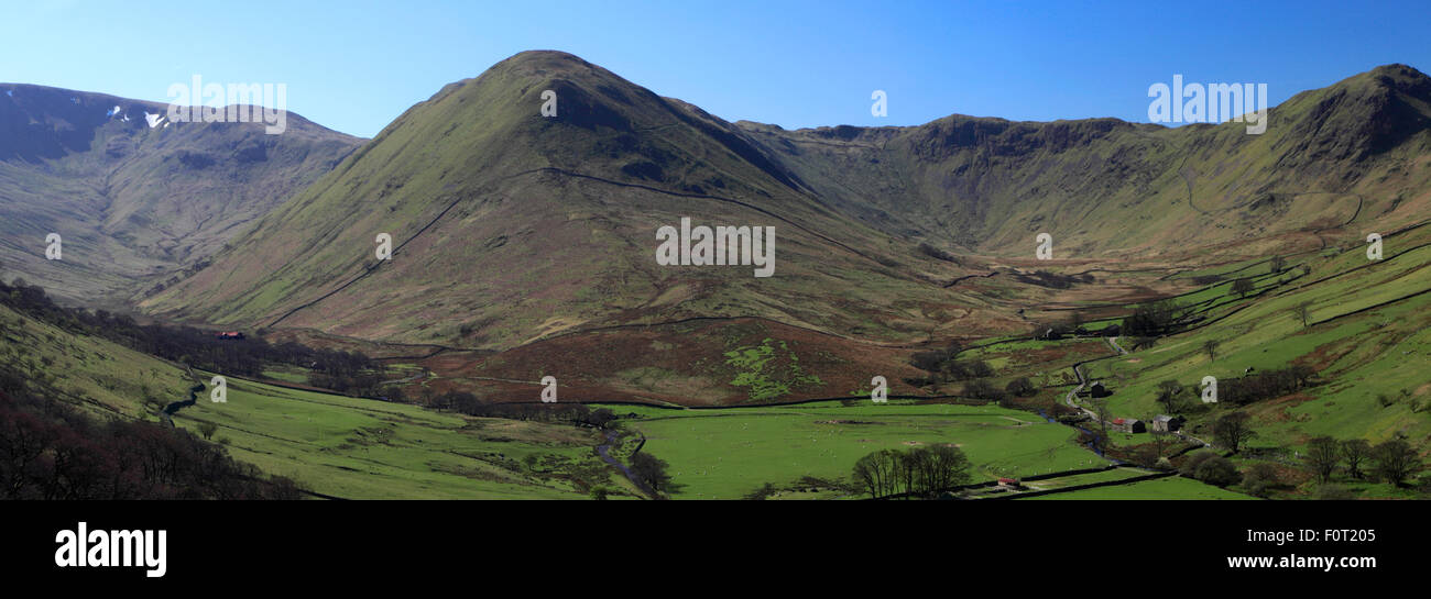 La molla, il vertice del NAB è sceso, Martindale valle comune, Parco Nazionale del Distretto dei Laghi, Cumbria, Inghilterra, Regno Unito. Il NAB è sceso ho Foto Stock