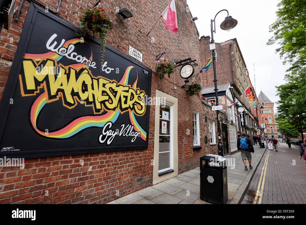 Canal Street Manchester gay village England Regno Unito Foto Stock