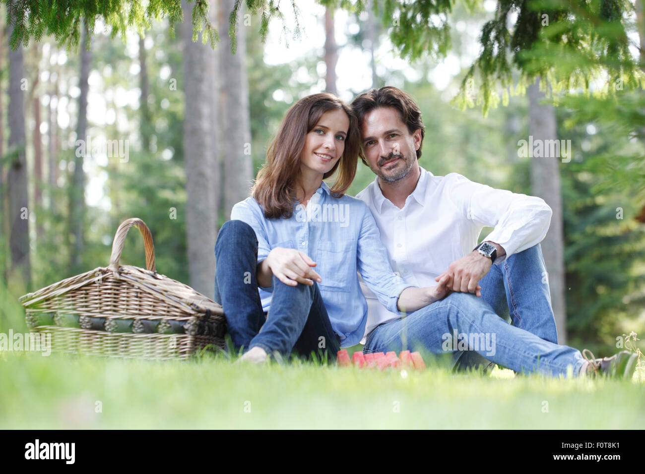 Coppia al picnic Foto Stock