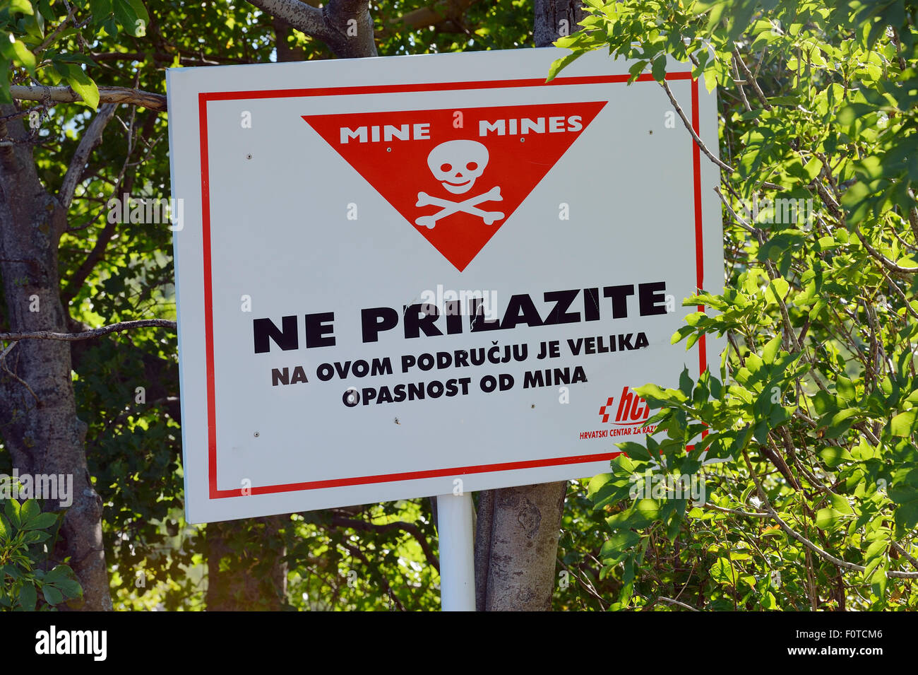 Terra mia attenzione, come risultato delle attività di guerra, Velebit parco naturale, Rewilding area Europa, le montagne di Velebit, Croazia Giugno 2012 Foto Stock