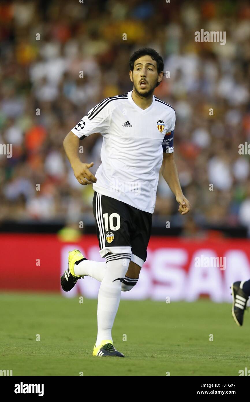 Valencia, Spagna. 19 Ago, 2015. Daniel Parejo (Valencia) Calcio/Calcetto : UEFA Champions League Play-Offs gamba 1° match tra Valencia CF 3-1 come Monaco FC al Mestalla stadio a Valencia in Spagna . Credito: Mutsu Kawamori/AFLO/Alamy Live News Foto Stock