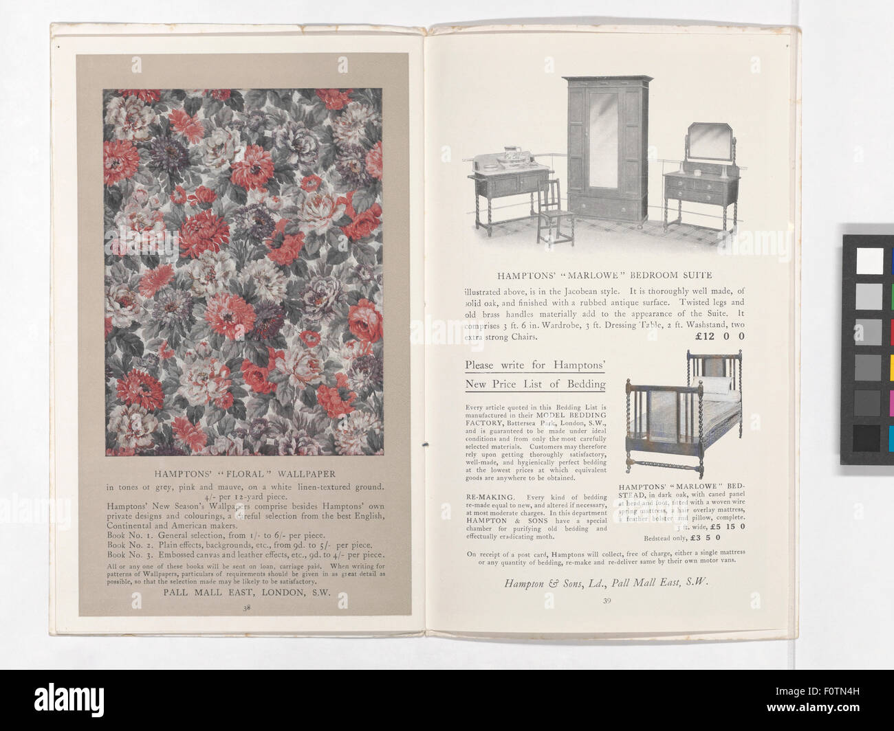 Pagine da "tessuti per arredamento e tendaggi Primavera 1914' Foto Stock