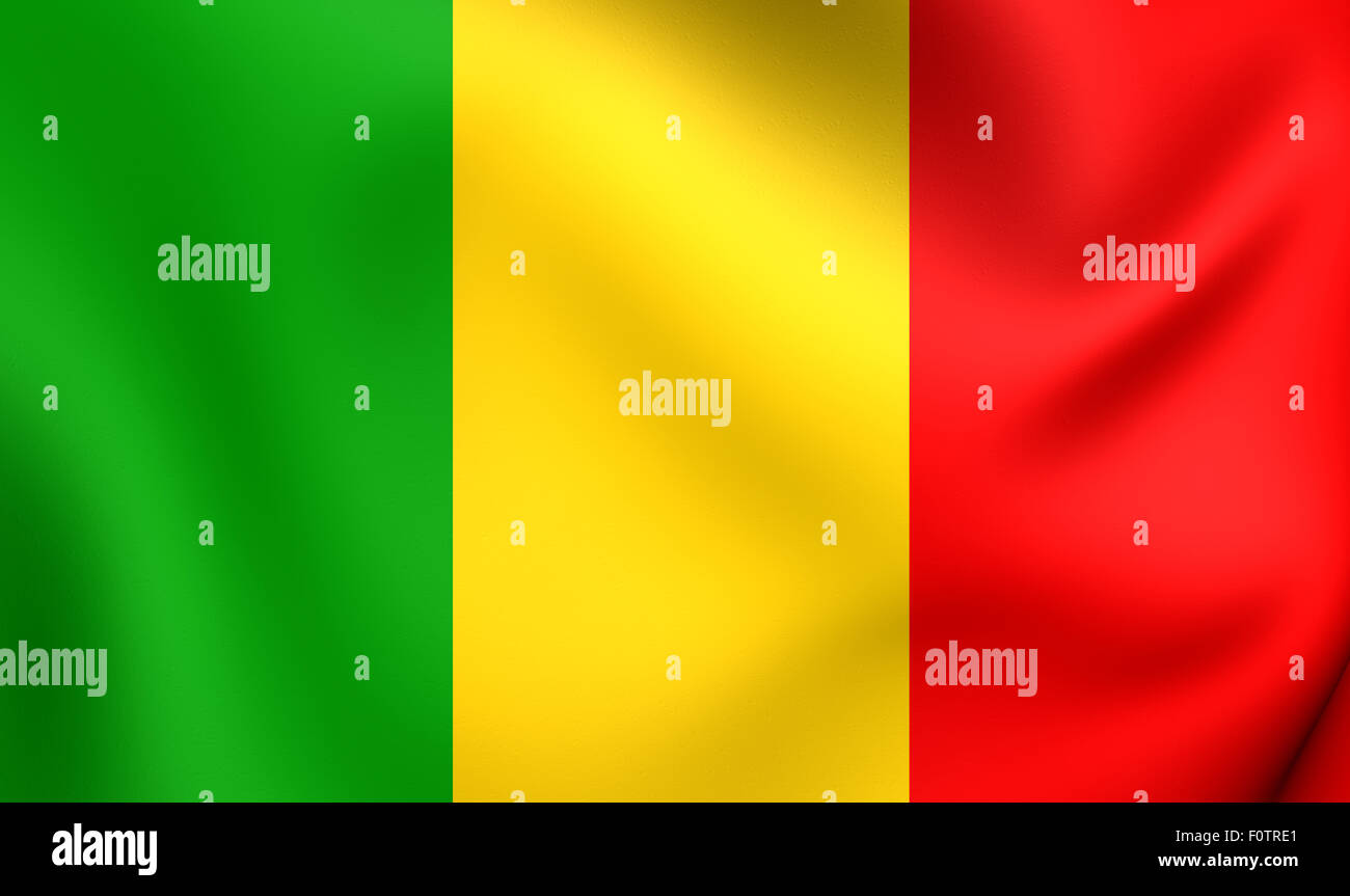 Bandiera del Mali. Close up. Foto Stock