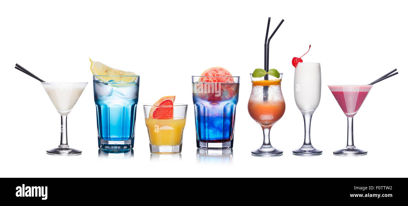 Raccolta di rinfrescante cocktail alcolica Foto Stock