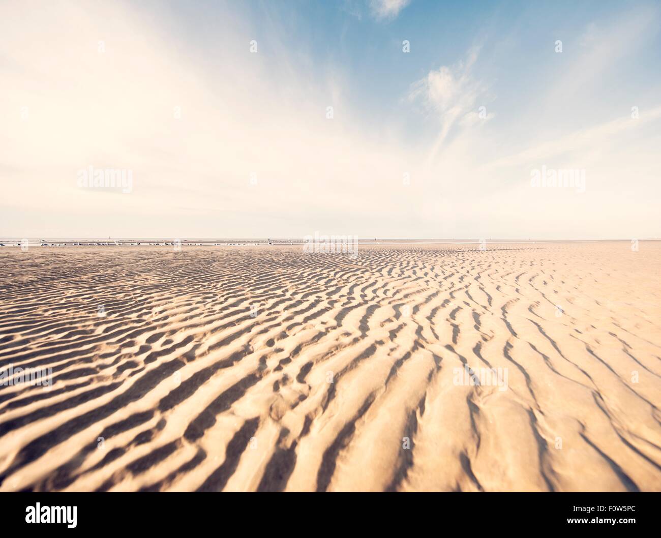 Increspata sabbia sulla spiaggia, West Kirby, Wirral, Regno Unito Foto Stock