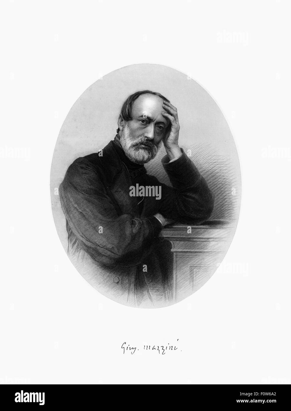 Giuseppe Mazzini incisione Vittoriano, circa 1865 Foto Stock