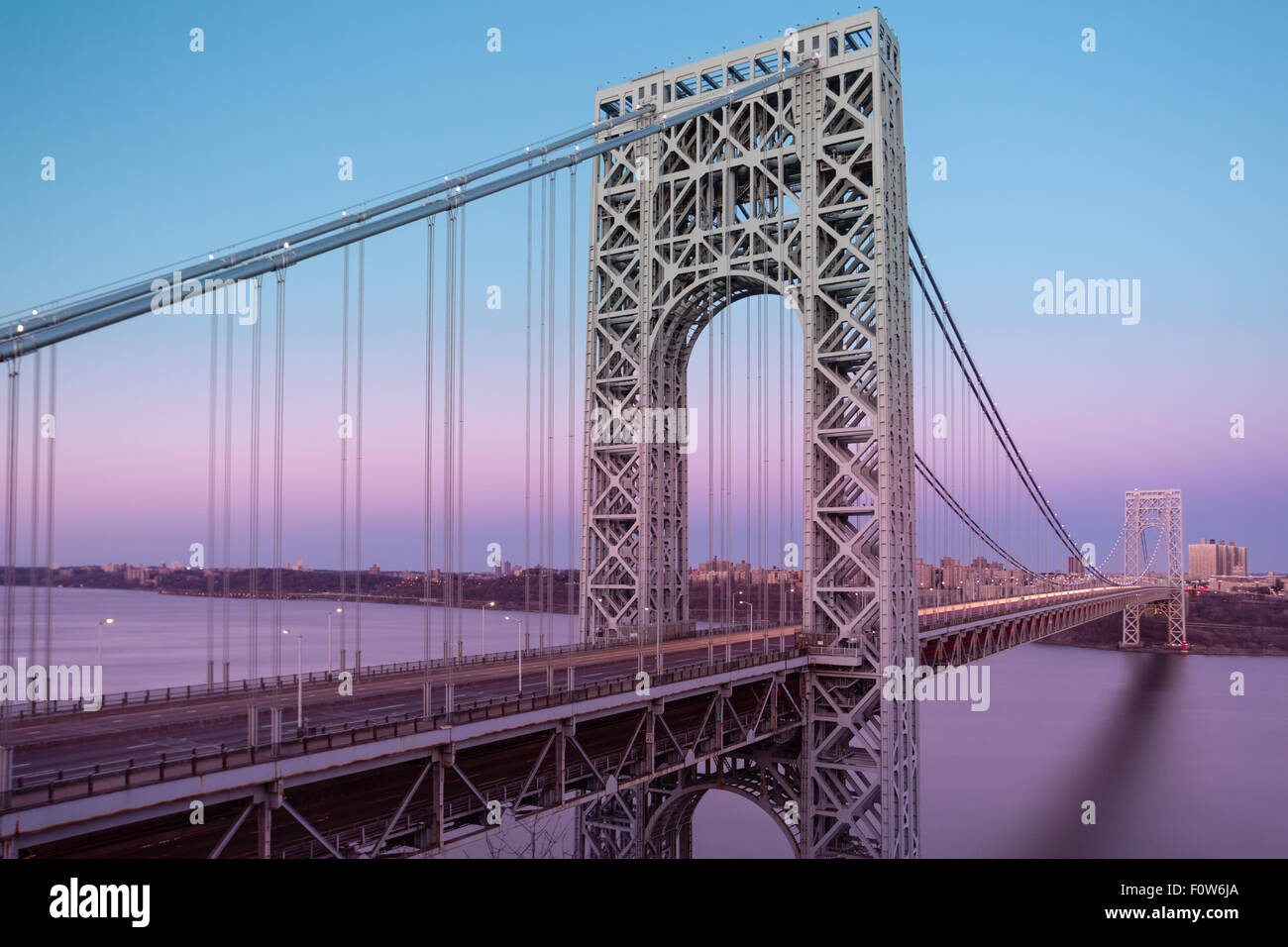 George Washington Bridge alla fine della giornata. Foto Stock