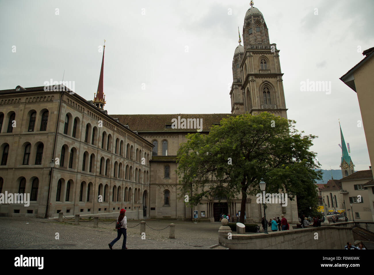 Cattedrale di Zurigo Foto Stock