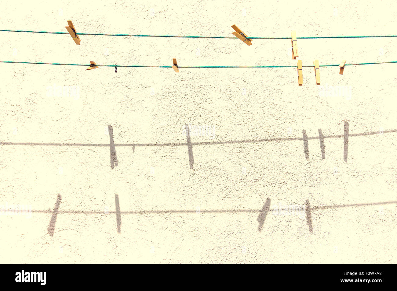 Appendere clothespins con effetto vintage Foto Stock