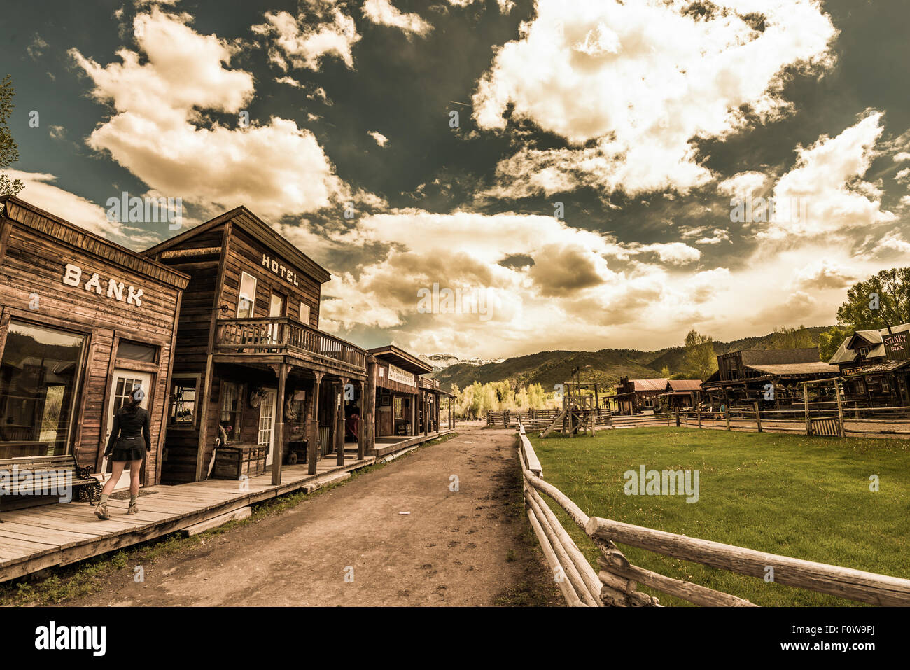 Hag nel suo ranch leggende del West Rodeo Ridgway Colorado Foto Stock