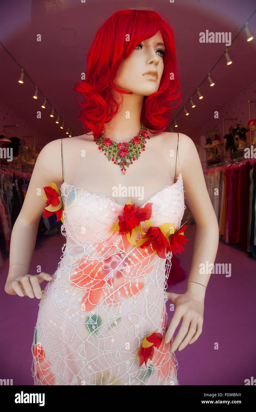 Manichini in vetrine, Melrose Avenue, Los Angeles, California, Stati Uniti d'America Foto Stock