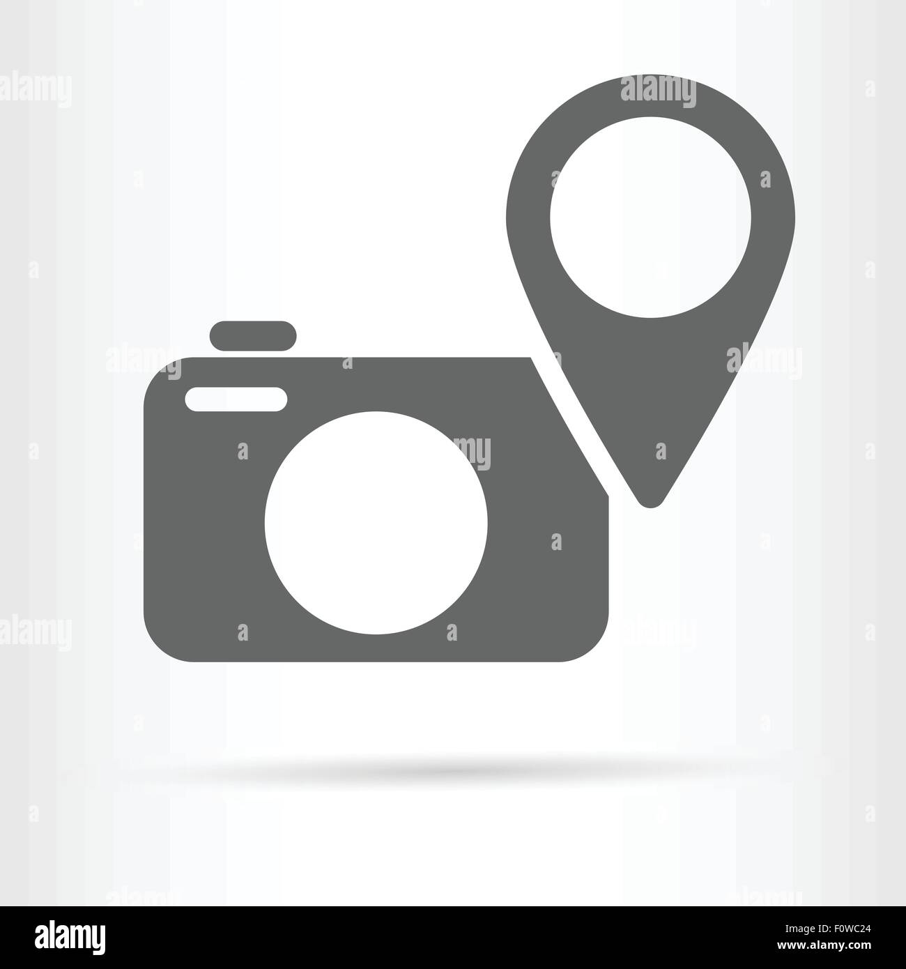 Fotocamera digitale geo targeting icona illustrazione vettoriale Illustrazione Vettoriale