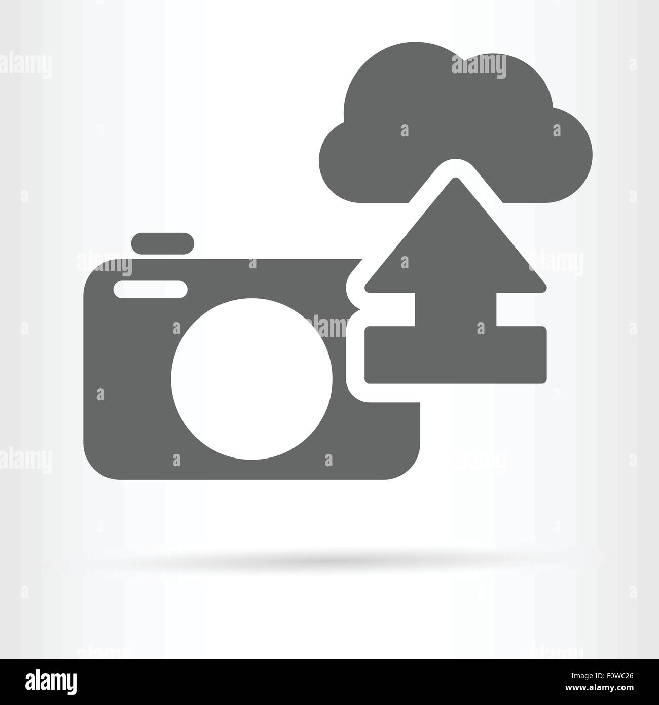 Fotocamera digitale cloud storage immagine icona illustrazione vettoriale Illustrazione Vettoriale