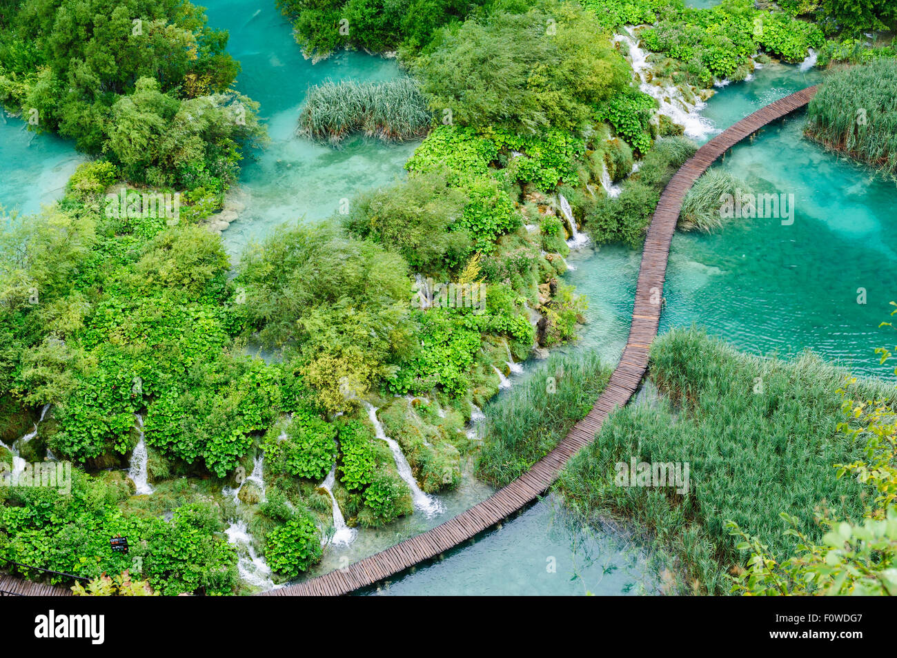 Belle cascate del Parco Nazionale dei Laghi di Plitvice, Croazia Foto Stock