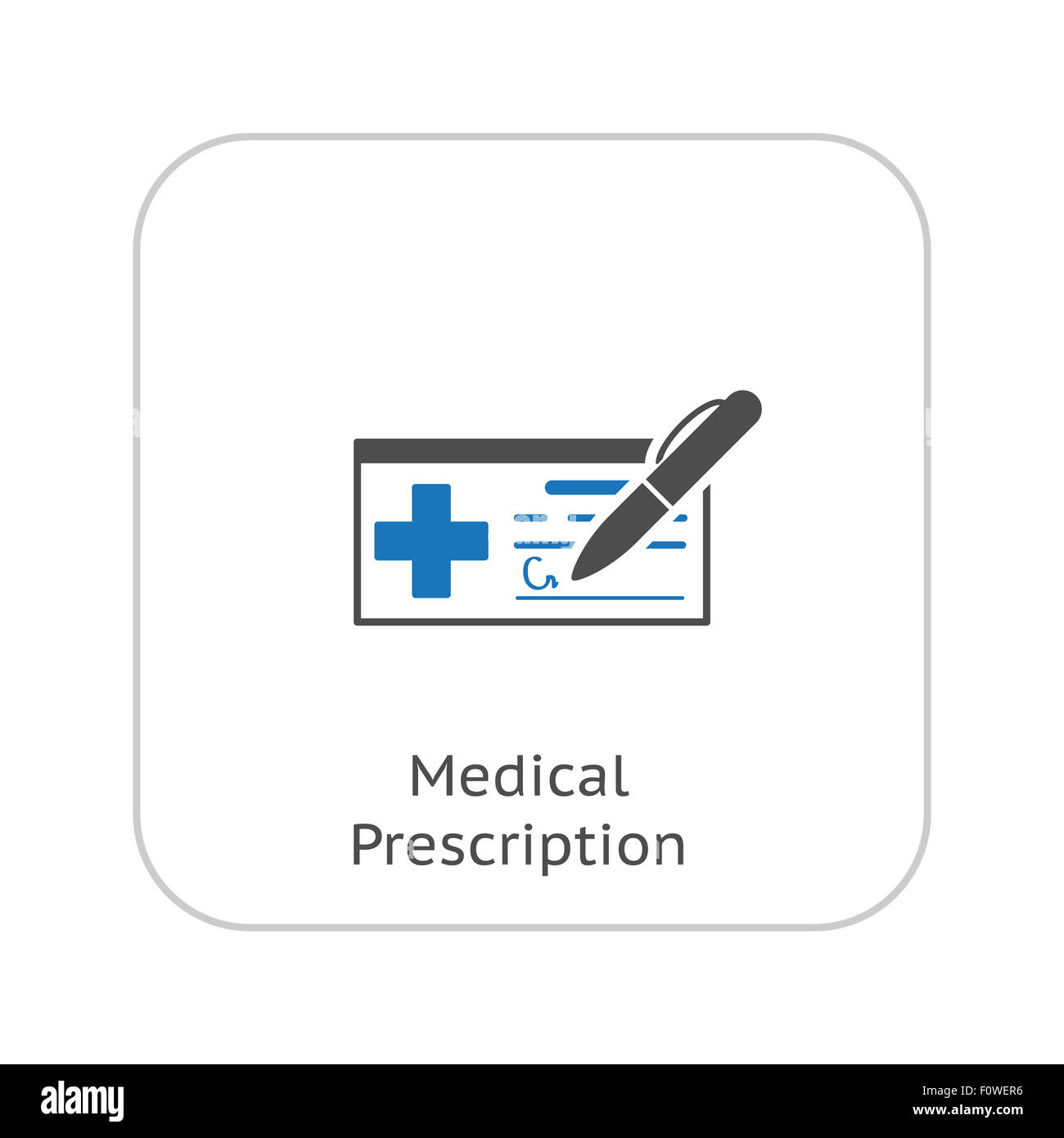 Prescrizione medica e servizi medici icona. Design piatto. Isolato. Foto Stock