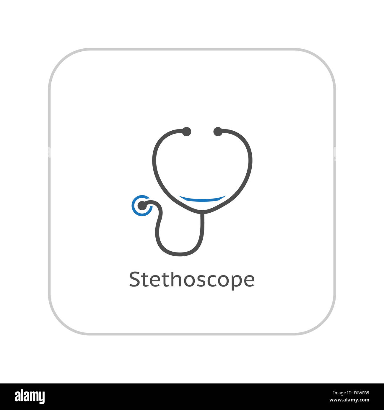 Lo stetoscopio e Servizi medici icona. Design piatto. Isolato. Foto Stock