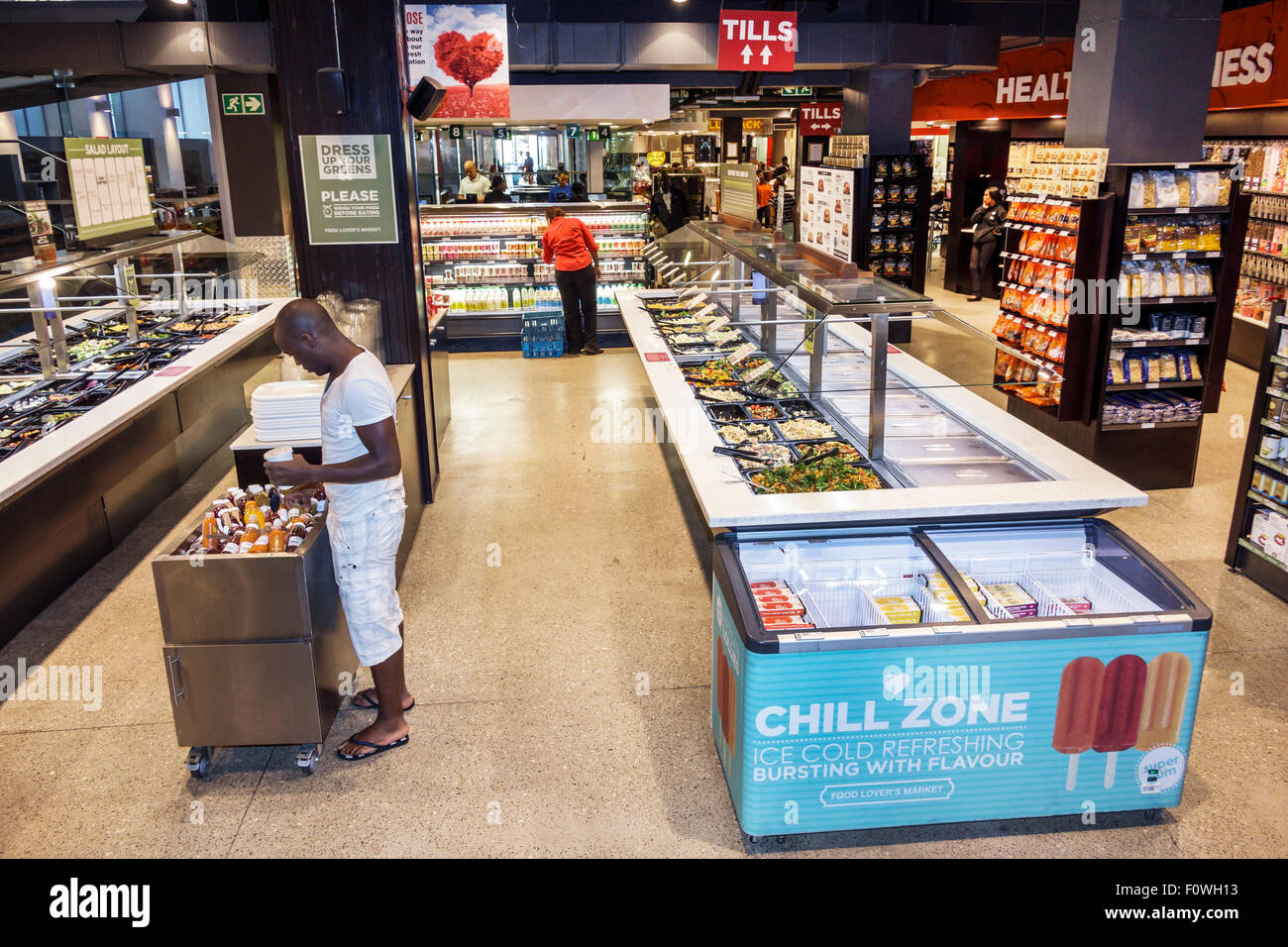 Città del Capo Sud Africa, Africa, Centro città, centro, St. Georges Mall, Food Lover's Market, interno, shopping shopper shopping negozi, mercato mar Foto Stock